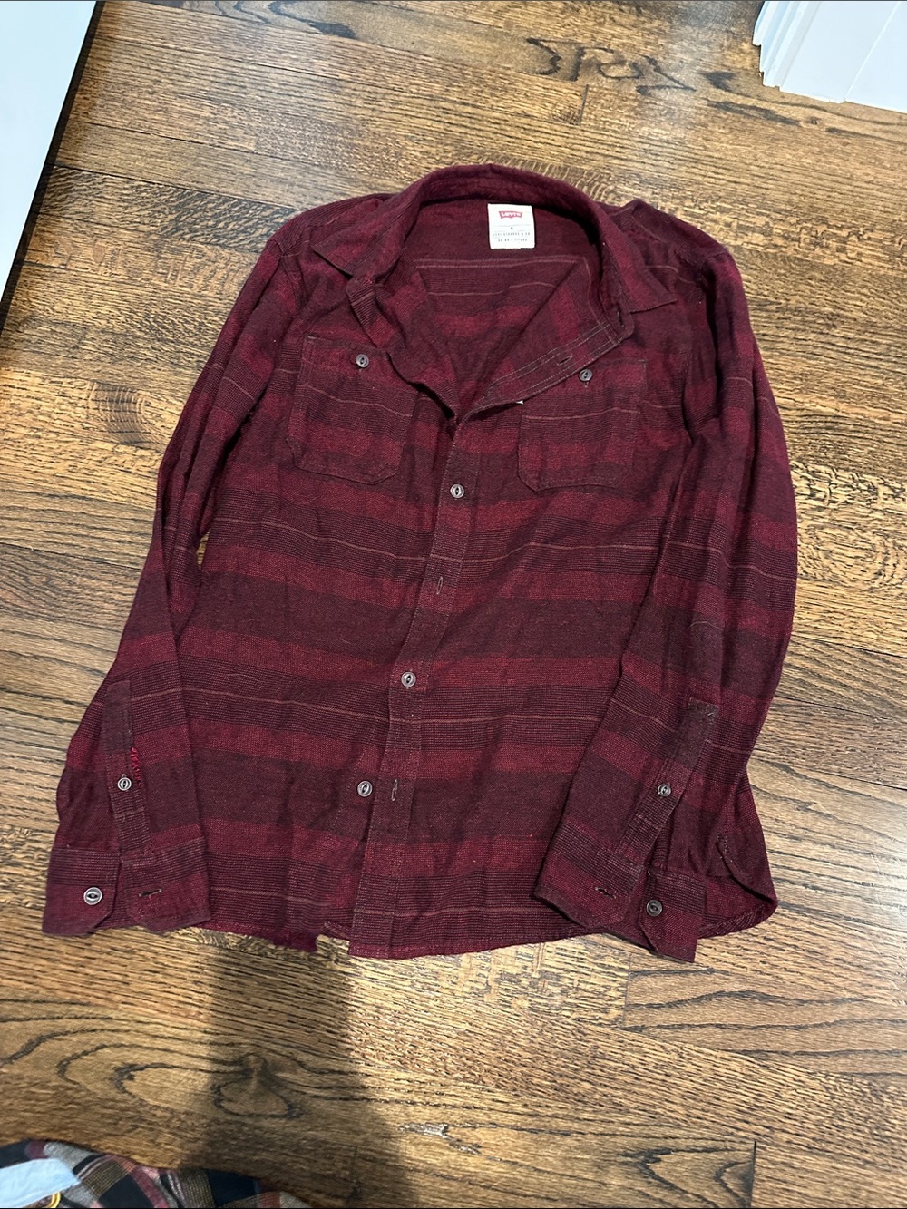 Levi's Burgundy Plaid Button-Down Shirt